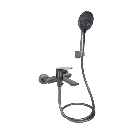 Смеситель для ванны Qtap Vlasta New (c душевым гарнитуром) QTVLA259GMB45643 Gunmetal Black PVD купить в САНН Одесса
