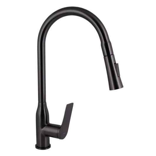 Смеситель для кухни Qtap Vlasta New с выдвижным изливом QTVLA344GMB45647 Gunmetal Black PVD купить в САНН Одесса