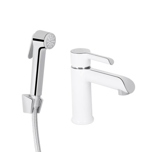 Смеситель для раковины Qtap Grand (с гигиеническим душем) QTGRA272CRW45671 Chrome/White купить в САНН Одесса