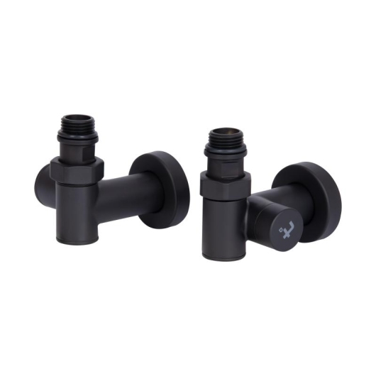 Комплект кранов Thermo Alliance Standart 1/2" черный, для полотенцесушителя угловой SF395W15HEB купить в САНН Одесса