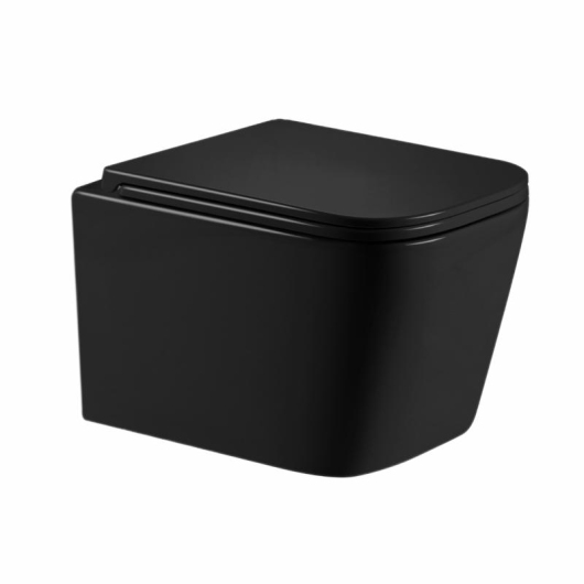 Унитаз подвесной Qtap Crow Ultra Quiet 485×340×290 мм, Matt Black, с сиденьем Slim Duroplast/ Soft-close/ Quick Release QT05335171MB купить в САНН Одесса