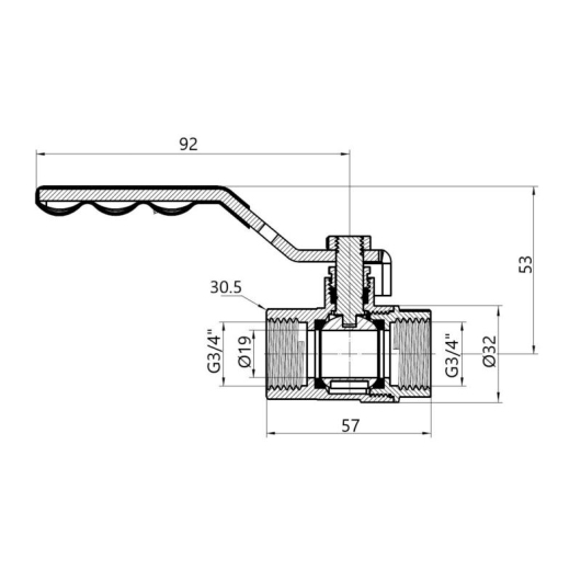 Кран шаровой Thermo Alliance Standart 3/4" ВР для газа (рычаг) SD600NG20PN40 купить в САНН Одесса, изображение 2