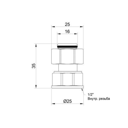Перехідник обтискний Thermo Alliance Standart 16х1/2" ВР SD153W1615 купити в САНН Одеса, зображення 2