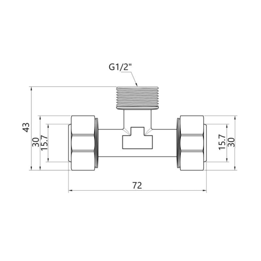 Тройник обжимной Thermo Alliance Standart 20х1/2"х20 НР SD160W201520 купить в САНН Одесса, изображение 2