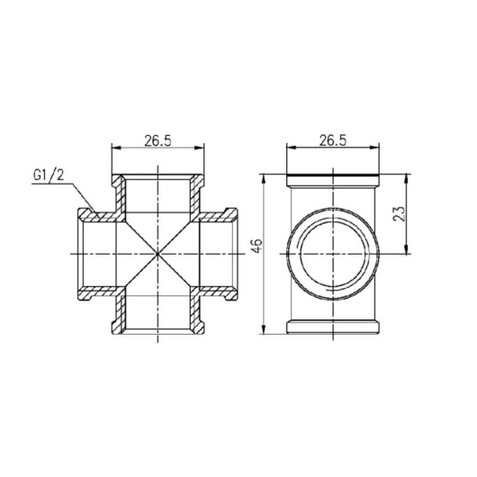 Крестовина Thermo Alliance Forte 1/2" ВВ SF35415 купить в САНН Одесса, изображение 2
