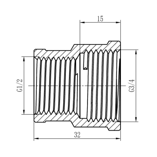 Муфта редукционная Thermo Alliance Forte 1/2"х3/4" ВВ SF3572015 купить в САНН Одесса, изображение 2