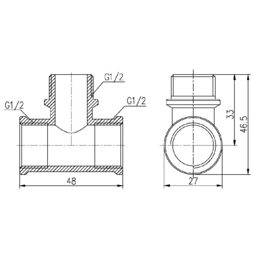 Тройник Thermo Alliance Forte 1/2" ВНВ SF36415 купить в САНН Одесса, изображение 2