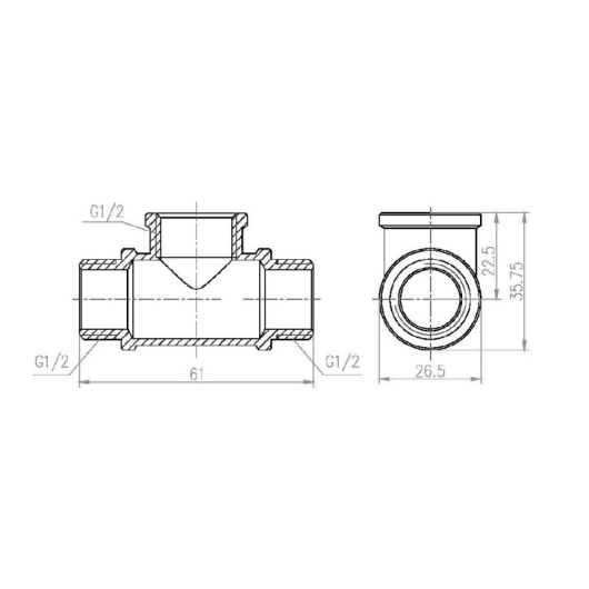 Тройник Thermo Alliance Forte 1/2" ВНН SF36615 купить в САНН Одесса, изображение 2