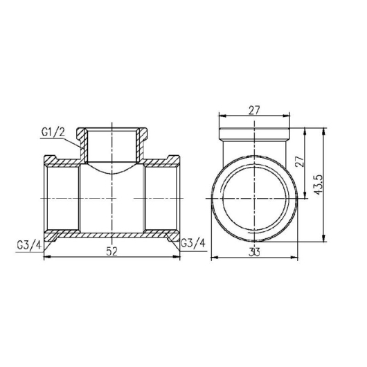 Тройник редукционный Thermo Alliance Forte 3/4"х1/2"х3/4" ВВ SF362201520 купить в САНН Одесса, изображение 2