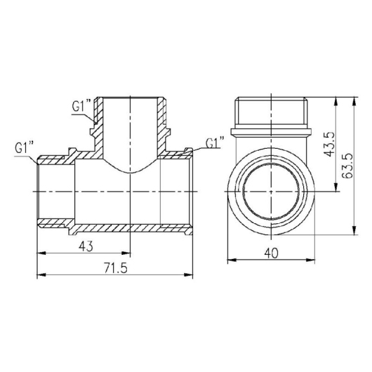 Тройник Thermo Alliance Forte 1" ВНН SF36525 купить в САНН Одесса, изображение 2