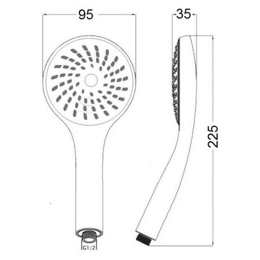 Лейка для ручного душа Lidz Niagara 01 98 мм округлая LDNIA01CRM22034 Chrome купить в САНН Одесса, изображение 2