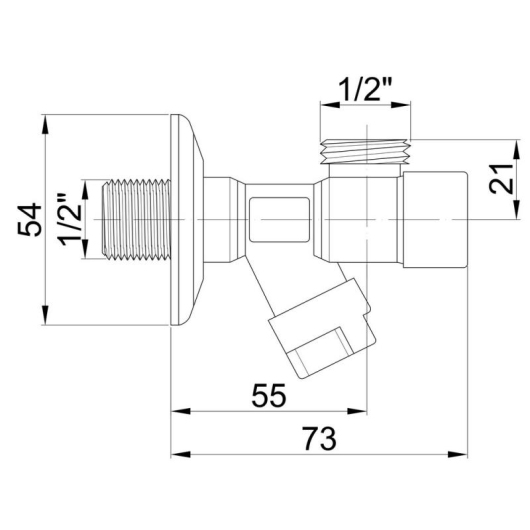 Кран приборный буксовый Icma 1/2" угловой №518 купить в САНН Одесса, изображение 2