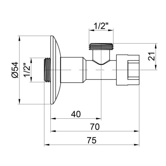 Кран приборный буксовый Icma 1/2" угловой №519 купить в САНН Одесса, изображение 2