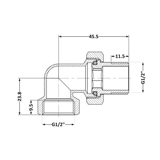 Сгон-американка Thermo Alliance Base 1/2"ВН угловой, никель  SD191W15 купить в САНН Одесса, изображение 2