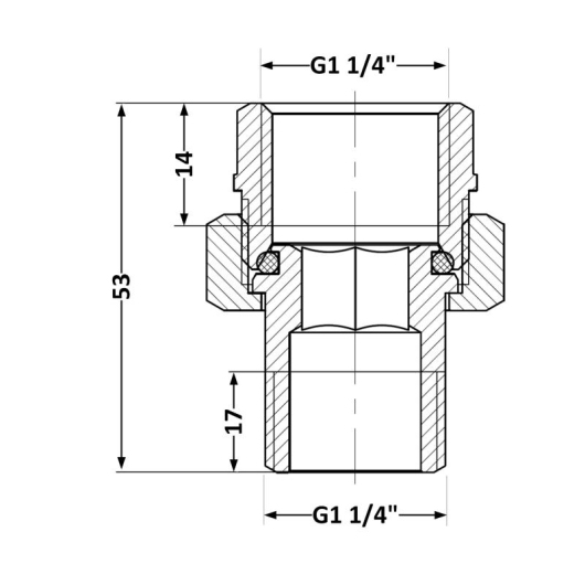 Сгон-американка Thermo Alliance Base 1 1/4"ВН никель, прямой SD190W32 купить в САНН Одесса, изображение 2