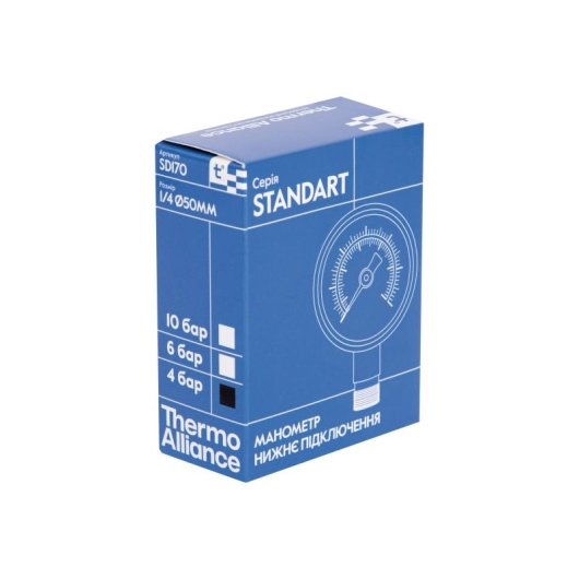 Манометр Thermo Alliance Standart 50 мм 1/4", нижнее подключение SD1704B купить в САНН Одесса, изображение 7
