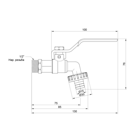 Кран поливочныйThermo Alliance Base 1/2" НР SV140W15 купить в САНН Одесса, изображение 2