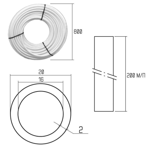 Труба GOLD-PEX Icma 20х2 мм, 200 м №P198 купить в САНН Одесса, изображение 2