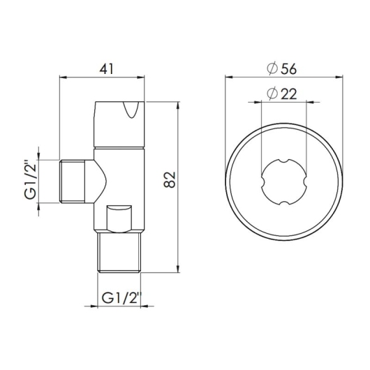Кран угловой Thermo Alliance Standart (ручка круглая) с керам.буксой 1/2"Н х 1/2"Н SF342W1515 купить в САНН Одесса, изображение 2