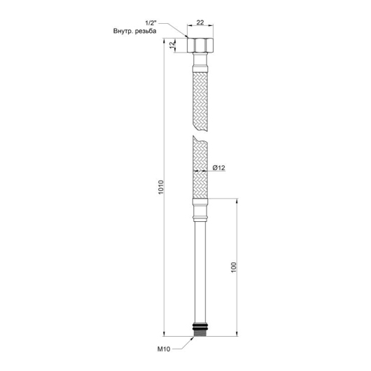 Гибкая подводка для воды Thermo Alliance Standart М10 100 см (пара) SD396W100L купить в САНН Одесса, изображение 2