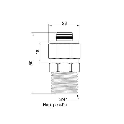 Переходник обжимной Icma 20х3/4" НР №541 купить в САНН Одесса, изображение 2