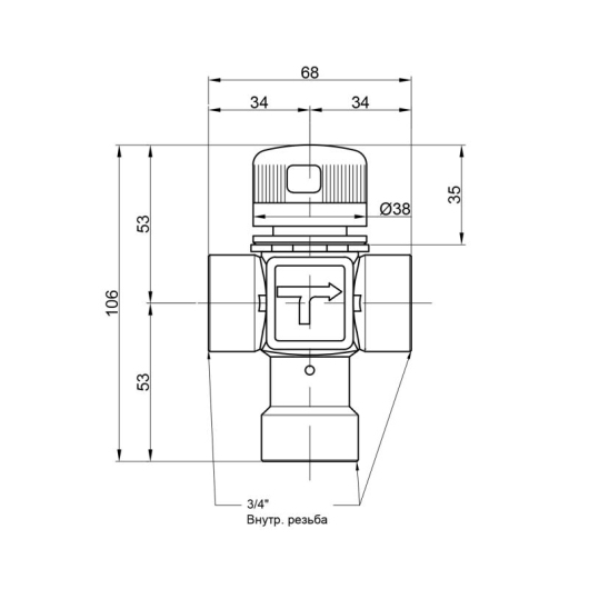 Смеситель термостатический Icma 3/4" №143 купить в САНН Одесса, изображение 2