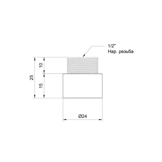 Удлинитель Thermo Alliance Standart 15х1/2" хром SD1301515 купить в САНН Одесса, изображение 2