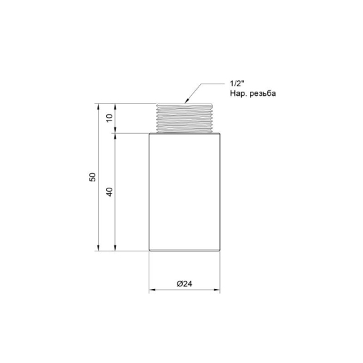 Удлинитель Thermo Alliance Standart 40х1/2" хром SD1301540 купить в САНН Одесса, изображение 2