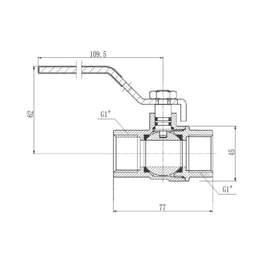 Кран шаровой Thermo Alliance Forte 1" ВР для газа (ручка) SF600G25 купить в САНН Одесса, изображение 2