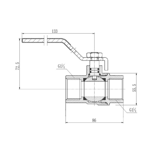Кран шаровой Thermo Alliance Forte 1 1/4" ВР для газа (ручка) SF600G32 купить в САНН Одесса, изображение 2