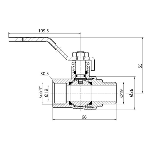 Кран шаровой Thermo Alliance Forte 3/4" ВН для воды (ручка) SF605W20 купить в САНН Одесса, изображение 2