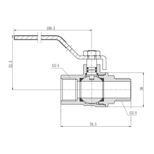 Кран шаровой Thermo Alliance Forte 3/4" ВН для газа (ручка) SF605G20 купить в САНН Одесса, изображение 2