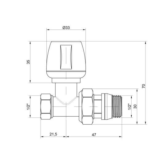 Кран радиаторный Icma 1/2" с антипротечкой прямой №813+940 купить в САНН Одесса, изображение 2