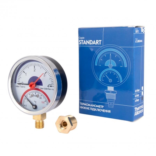 Термоманометр Thermo Alliance Standart 80 мм 1/2", нижнее подключение SD1724B купить в САНН Одесса, изображение 5