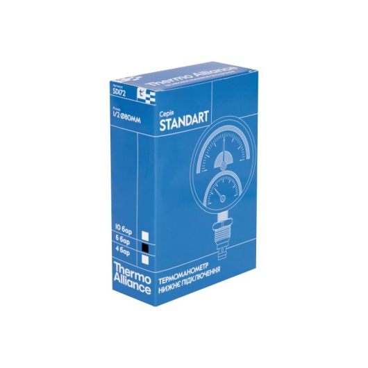 Термоманометр Thermo Alliance Standart 80 мм 1/2", нижнее подключение SD1726B купить в САНН Одесса, изображение 9