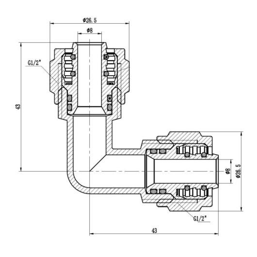 Кут обтискний Thermo Alliance Forte 16 SF173W1616 купити в САНН Одеса, зображення 2