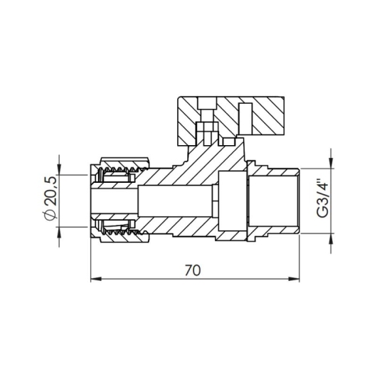 Кран шаровой обжимной Thermo Alliance Forte 20х3/4" НР SF262W20 купить в САНН Одесса, изображение 2