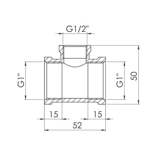 Тройник редукционный Thermo Alliance Forte 1"х1/2"х1" ВВ SF362251525 купить в САНН Одесса, изображение 2