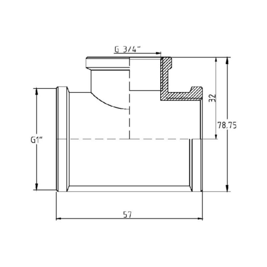 Тройник редукционный Thermo Alliance Forte 1"х3/4"х1" ВВ SF362252025 купить в САНН Одесса, изображение 2
