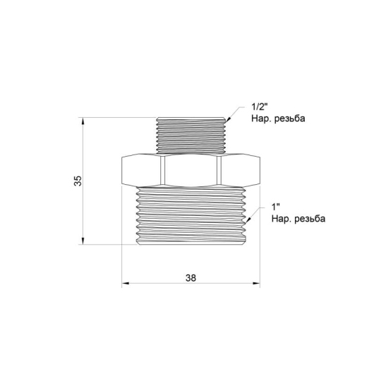 Ниппель Icma 1/2"х1" НР №1211 купить в САНН Одесса, изображение 2