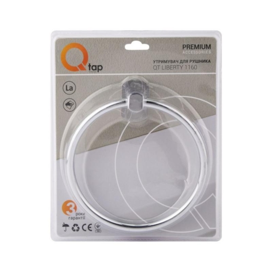 Держатель для полотенца Qtap Liberty D 160 мм QTLIBCRM1160 Chrome купить в САНН Одесса, изображение 5