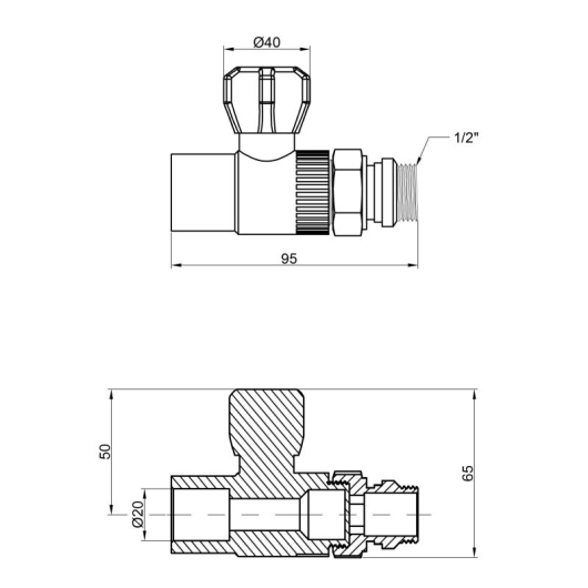 Кран шаровой радиаторный PPR Thermo Alliance 20х1/2" прямой купить в САНН Одесса, изображение 2