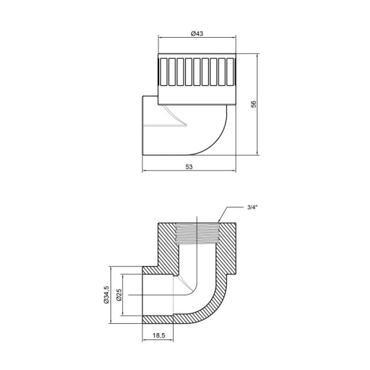 Уголок PPR Thermo Alliance 25х3/4" ВР купить в САНН Одесса, изображение 2