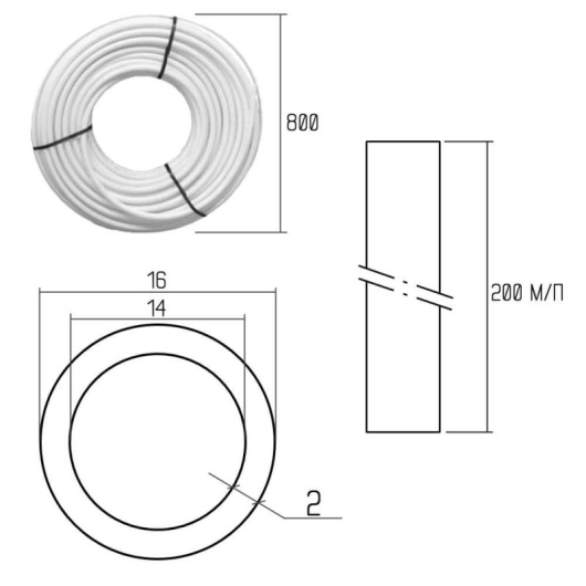 Труба PE-Xc/Al/PE-Xb Icma 16х2 мм, 200 м №P193 купить в САНН Одесса, изображение 2