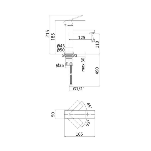 Смеситель для раковины Lidz Kubis 001F (k35) LDKUB001FNKS28534 Nickel купить в САНН Одесса, изображение 2