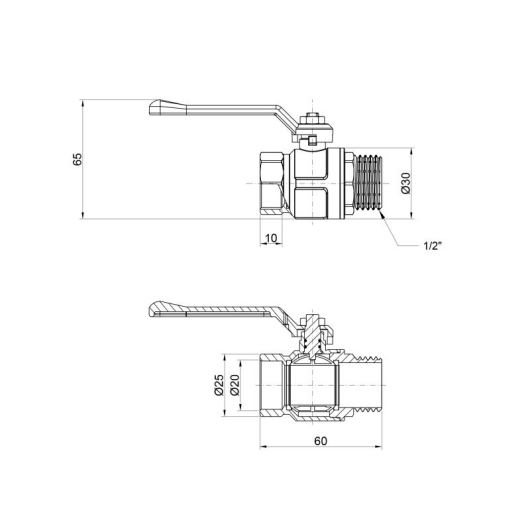 Кран шаровой Icma 1/2" прямой №352 купить в САНН Одесса, изображение 2
