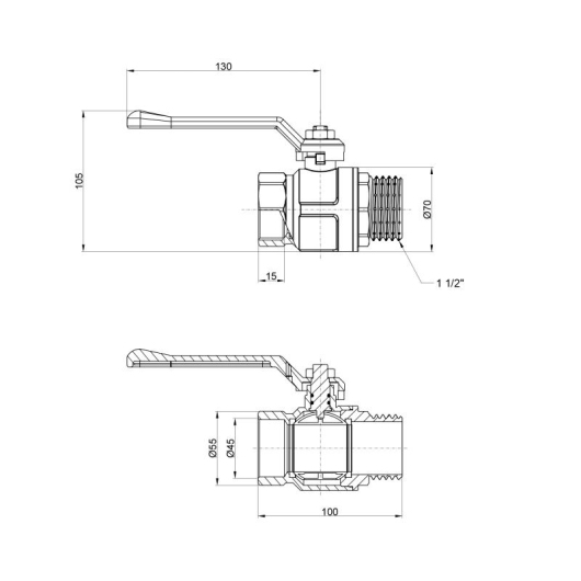 Кран шаровой Icma 1"1/2 прямой №352 купить в САНН Одесса, изображение 2