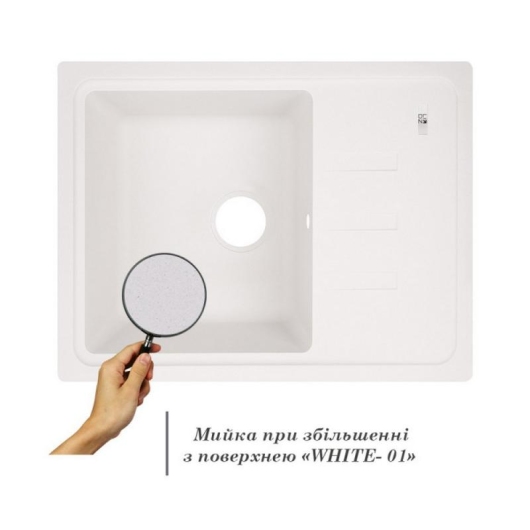 Кухонная мойка Lidz 620x435/200 WHI-01 (LIDZWHI01620435200) купить в САНН Одесса, изображение 3