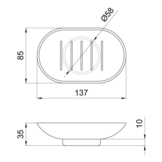 Мыльница Lidz Oreo 0210 (матовое стекло) LDORE0210CRM32454 Chrome купить в САНН Одесса, изображение 2