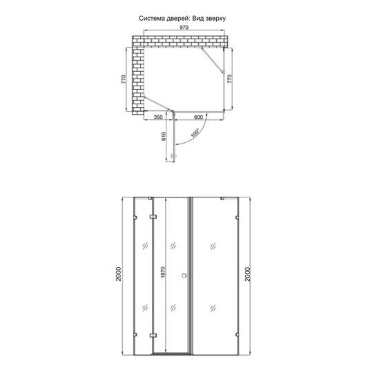 Душевая кабина Qtap Capricorn CRM1018RC6 100х80 см, стекло Clear 6 мм, CalcLess, без поддона купить в САНН Одесса, изображение 2